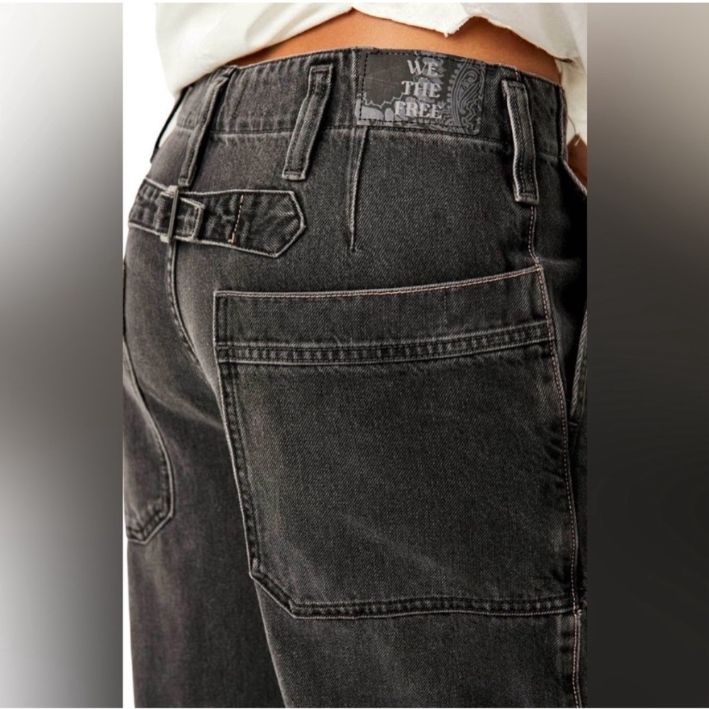 Free People Black Wide Leg Flare Jeans